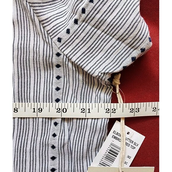 Caffe Marrahesh Women's Embroidered Blouse V-neck Short Sleeve Pullover Large - Picture 12 of 13